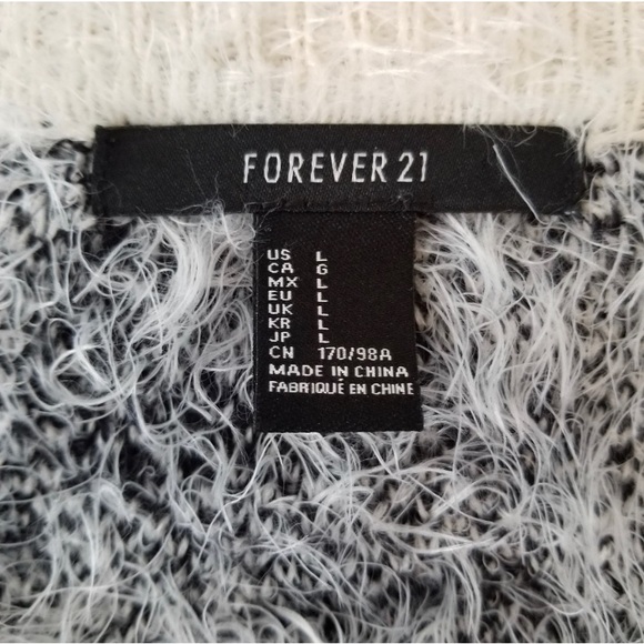 FOREVER 21 Tiger King Fuzzy Sweater Large Black - Picture 7 of 8